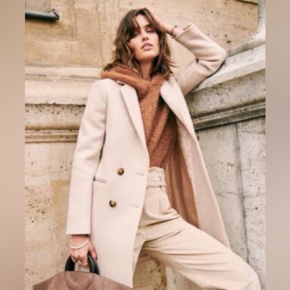Sezane Johnson Coat Sand - Size 2